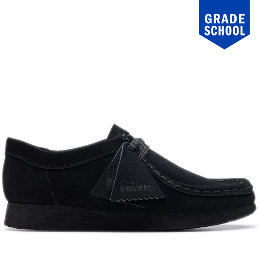 Grade school Clarks Wallabee Older - Black Suede