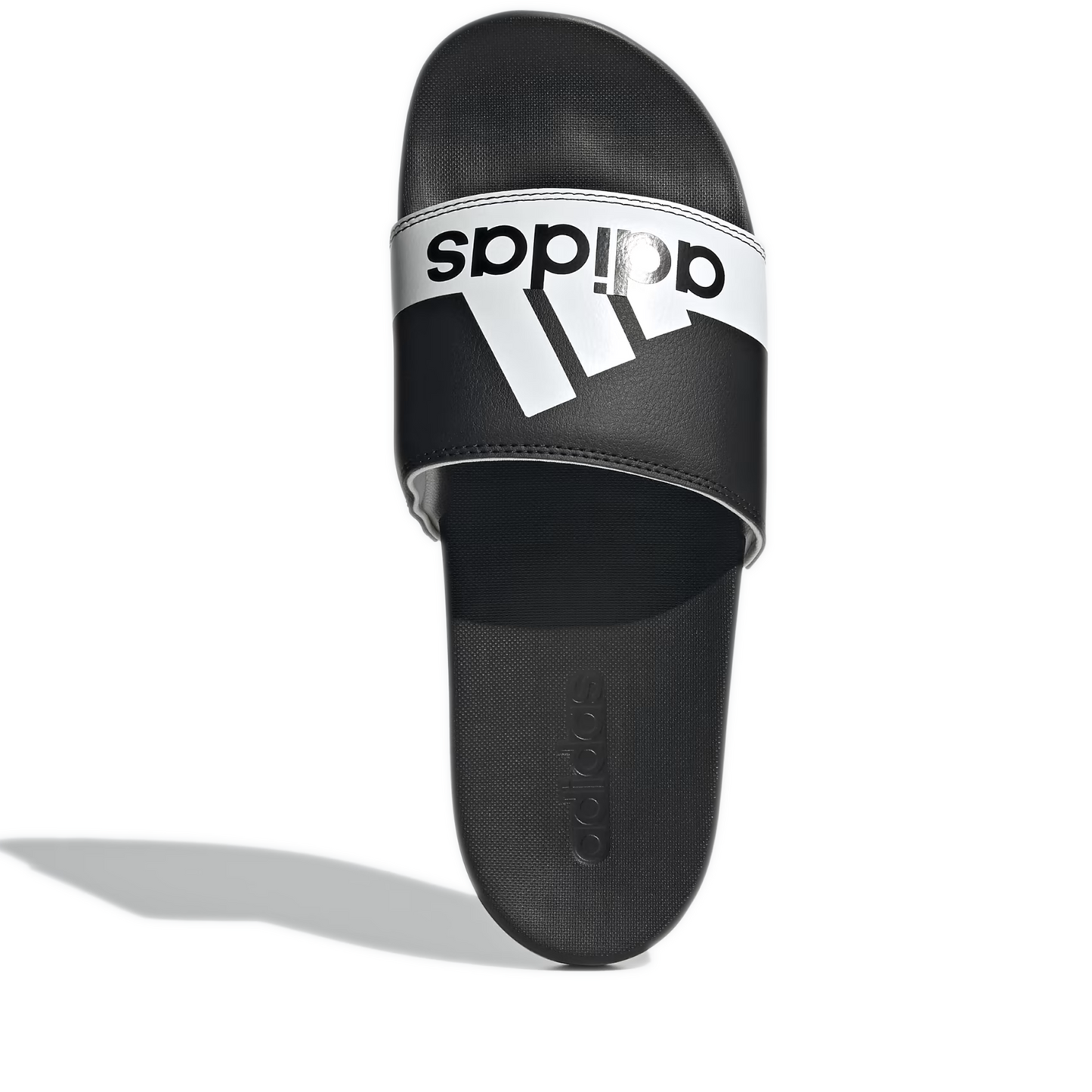 Men's Adidas Adilette Comfort Slides - Black/ White