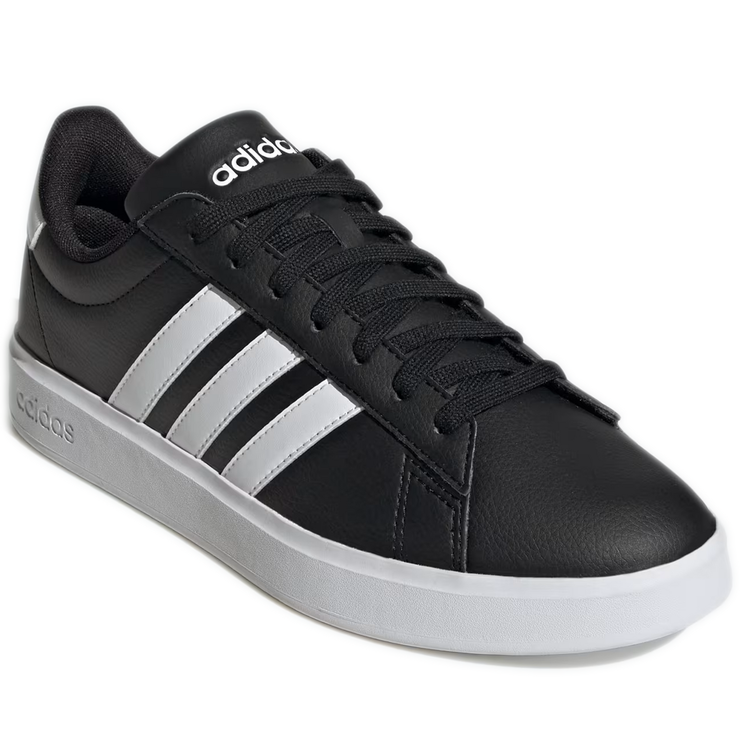 Men's Adidas Grand Court Shoes - Core Black / Cloud White / Core Black