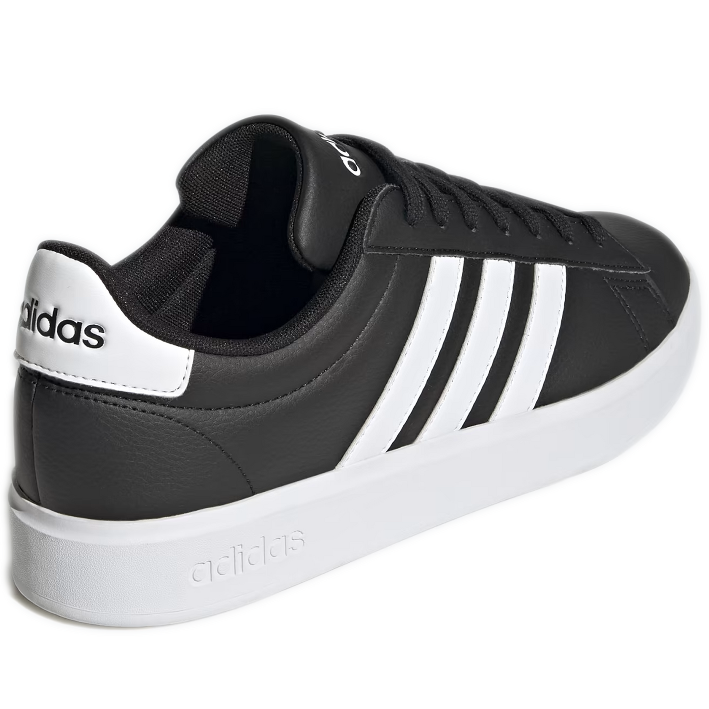 Men's Adidas Grand Court Shoes - Core Black / Cloud White / Core Black