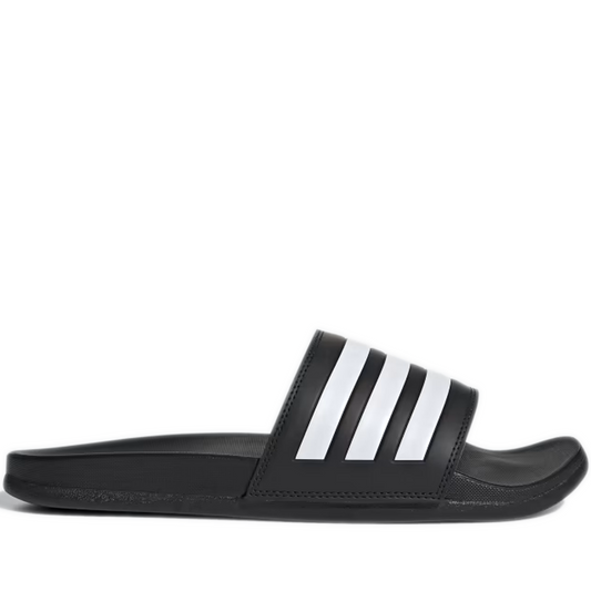 Men's Adidas Adilette Comfort Slides - Core Black / Cloud White / Core Black Side