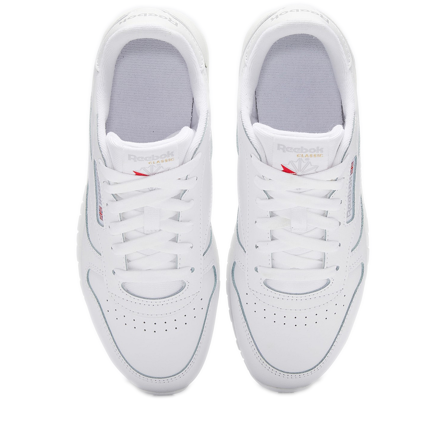 Grade School Reebok Classic Leather Shoes - Ftwr White / Ftwr White / Ftwr White Top View