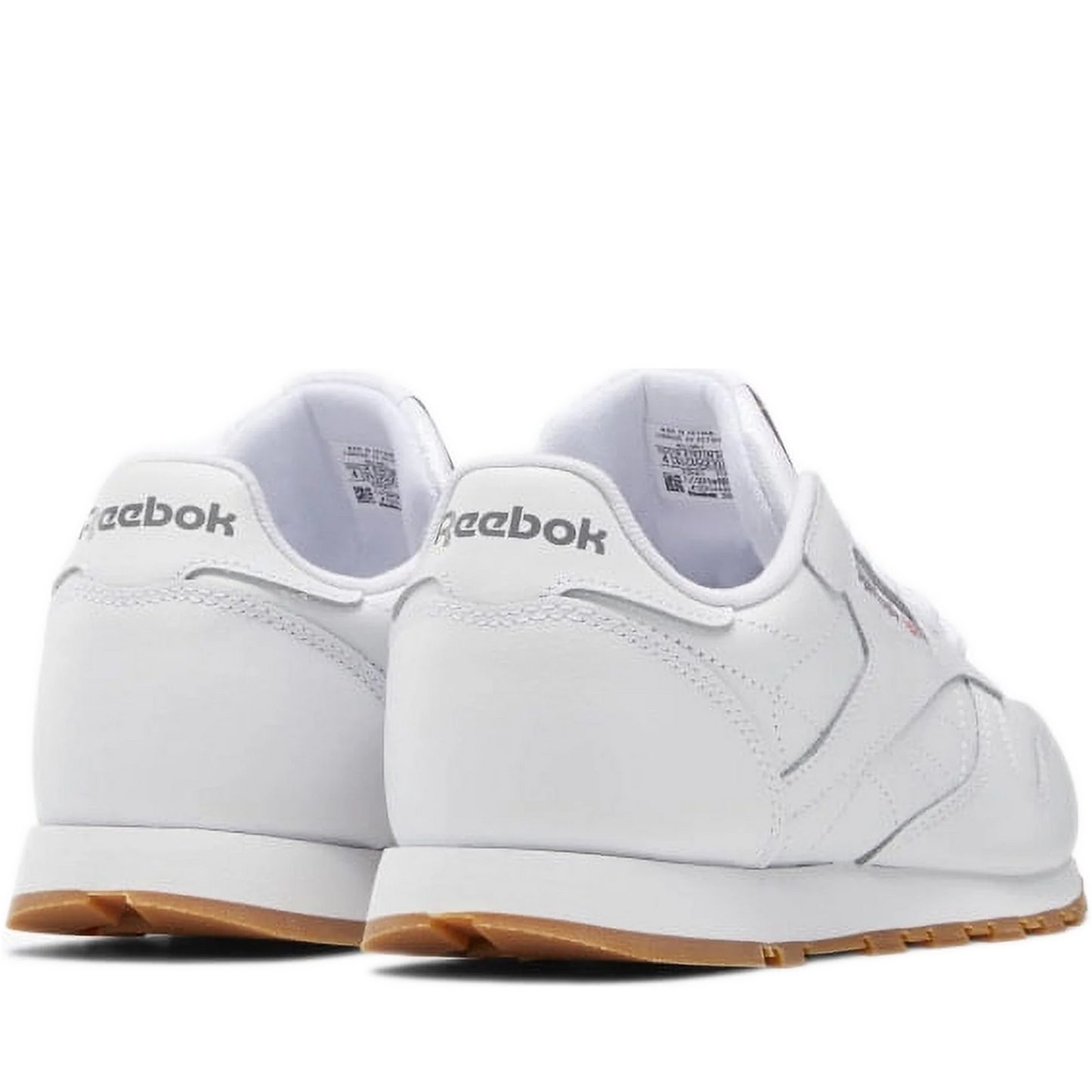 Grade School Reebok Classic Leather Shoes - Ftwr White / Ftwr White / Reebok Rubber Gum-02