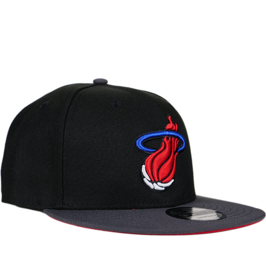 New Era NBA Miami Heat 9FIFTY Snapback- Black/ Grey/ Red