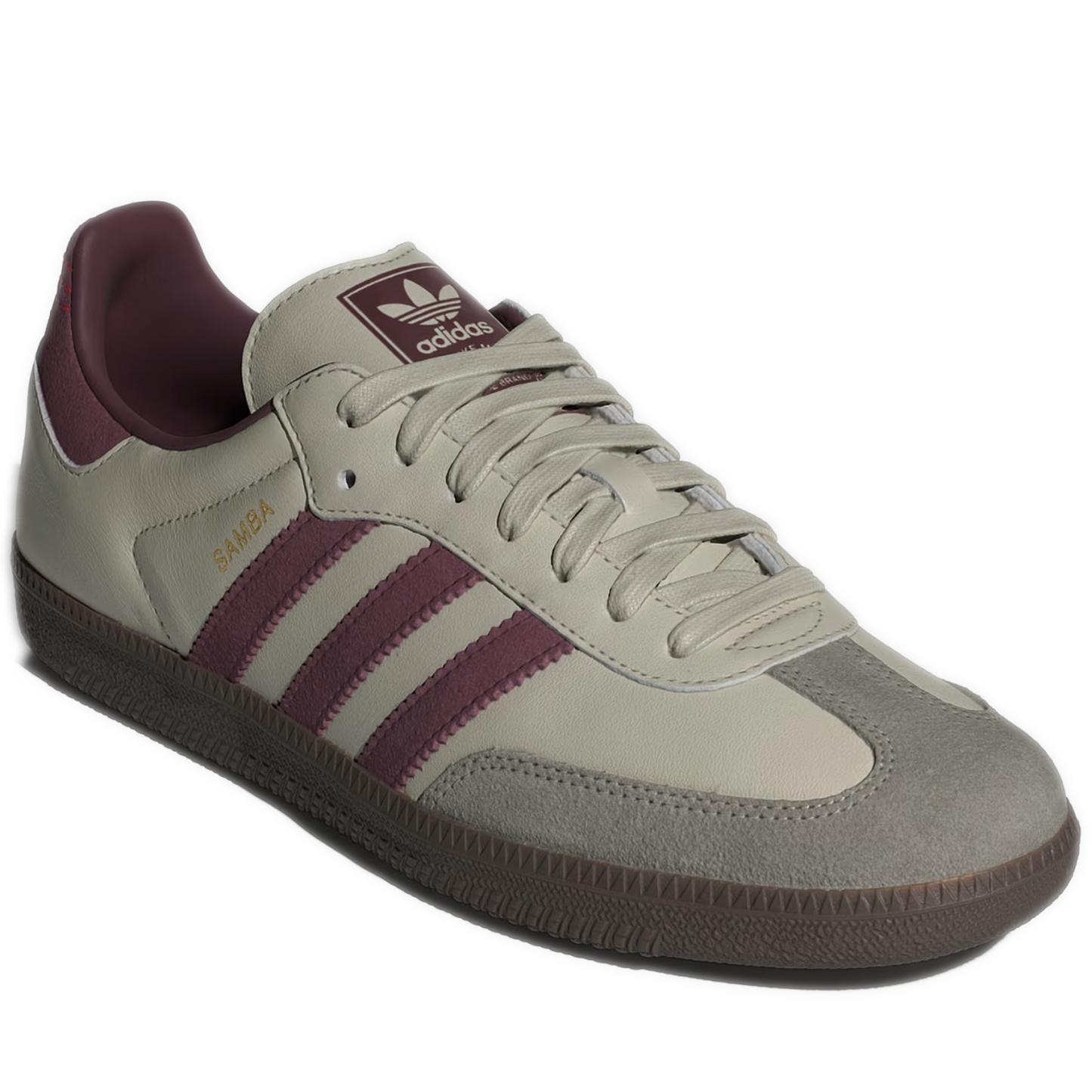 Men s Adidas Samba OG Shoes Putty Grey Maroon Gold Metallic Cool J s Miami