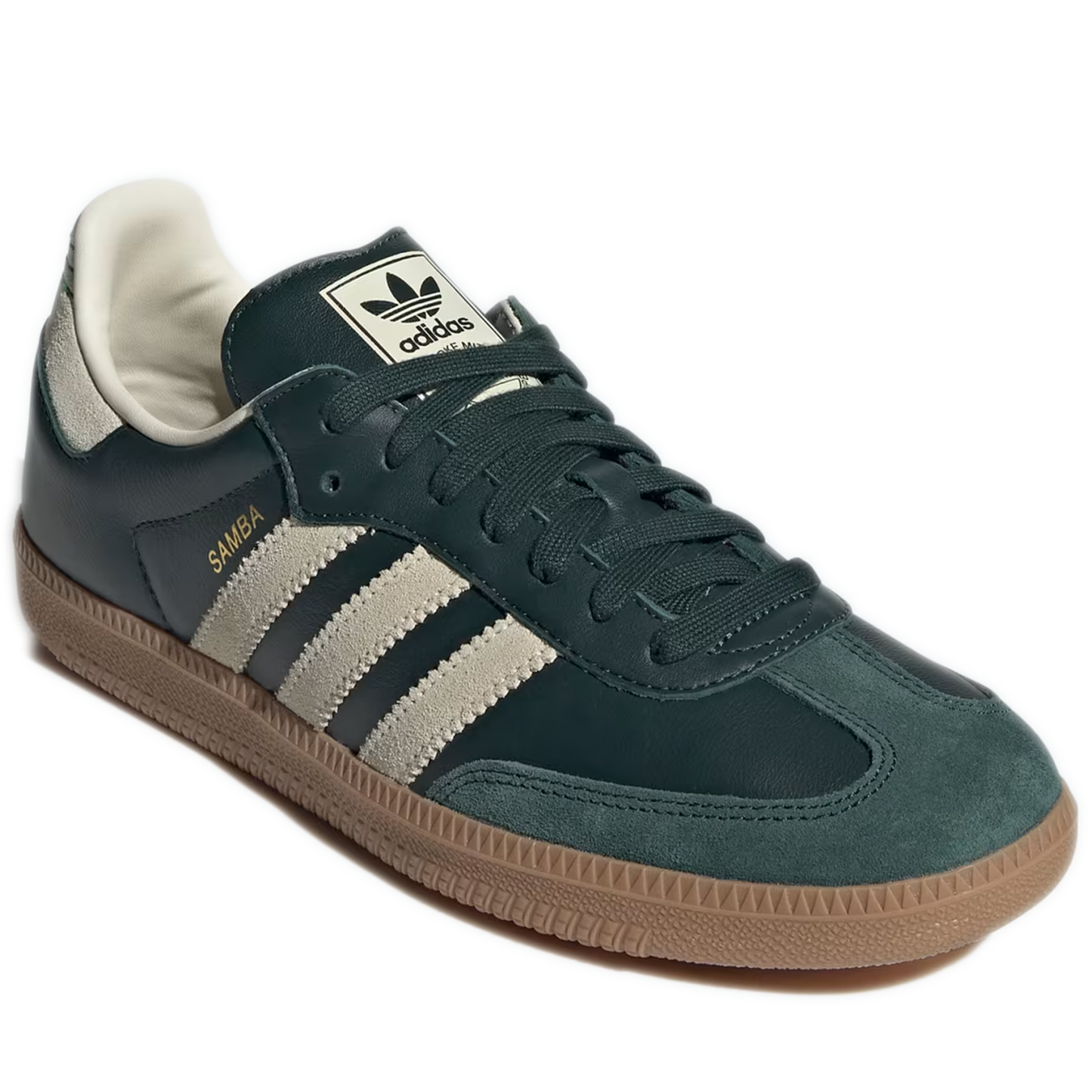 Men's Adidas Samba OG Shoes - Shadow Green / Cream White / Gold Metallic