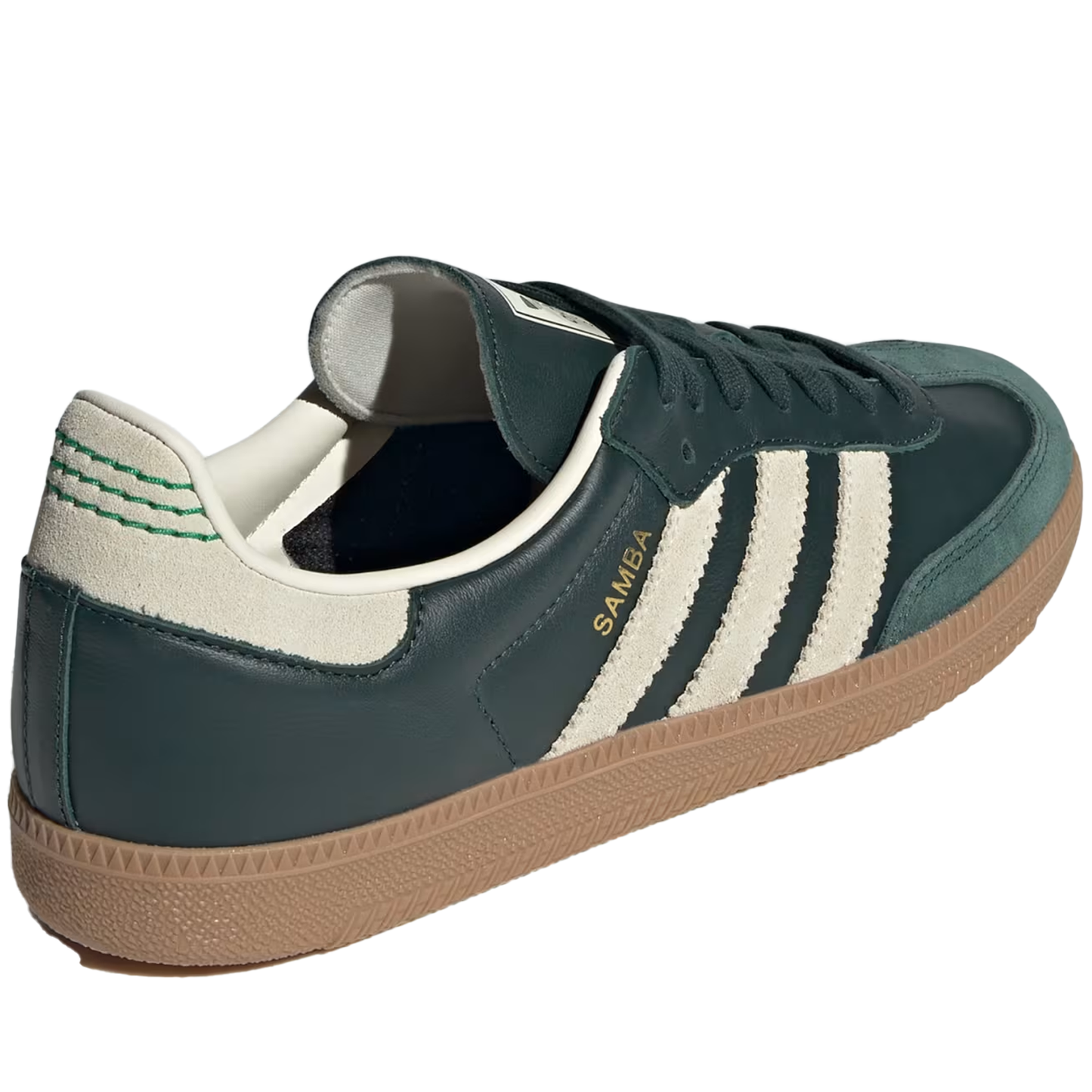 Men's Adidas Samba OG Shoes - Shadow Green / Cream White / Gold Metallic