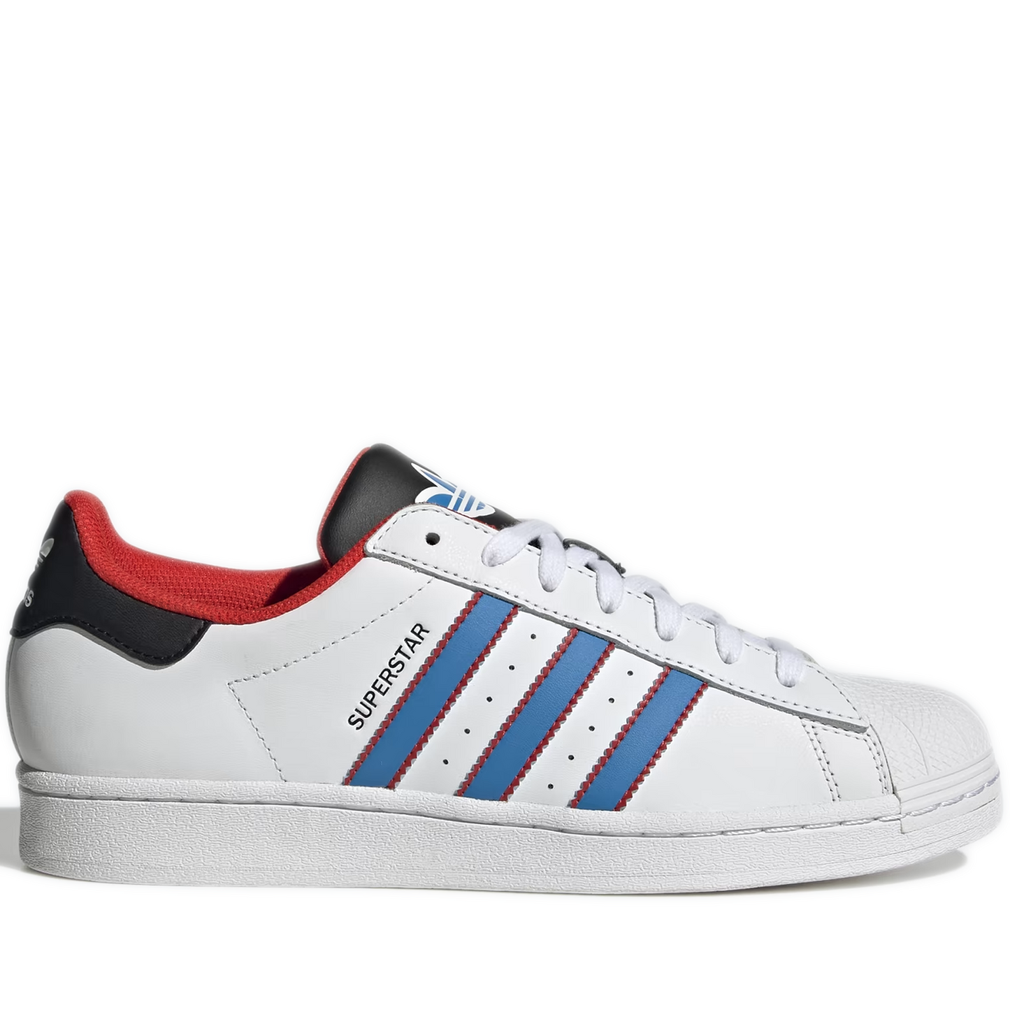 Men's Adidas Superstar Shoes - White/ Blue/ Red