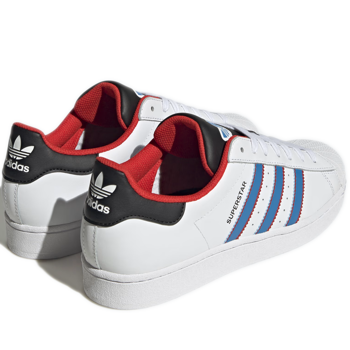 Men's Adidas Superstar Shoes - White/ Blue/ Red