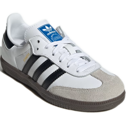 Pre School Adidas Samba OG Shoes - Cloud White/Core Black/Clear Granite
