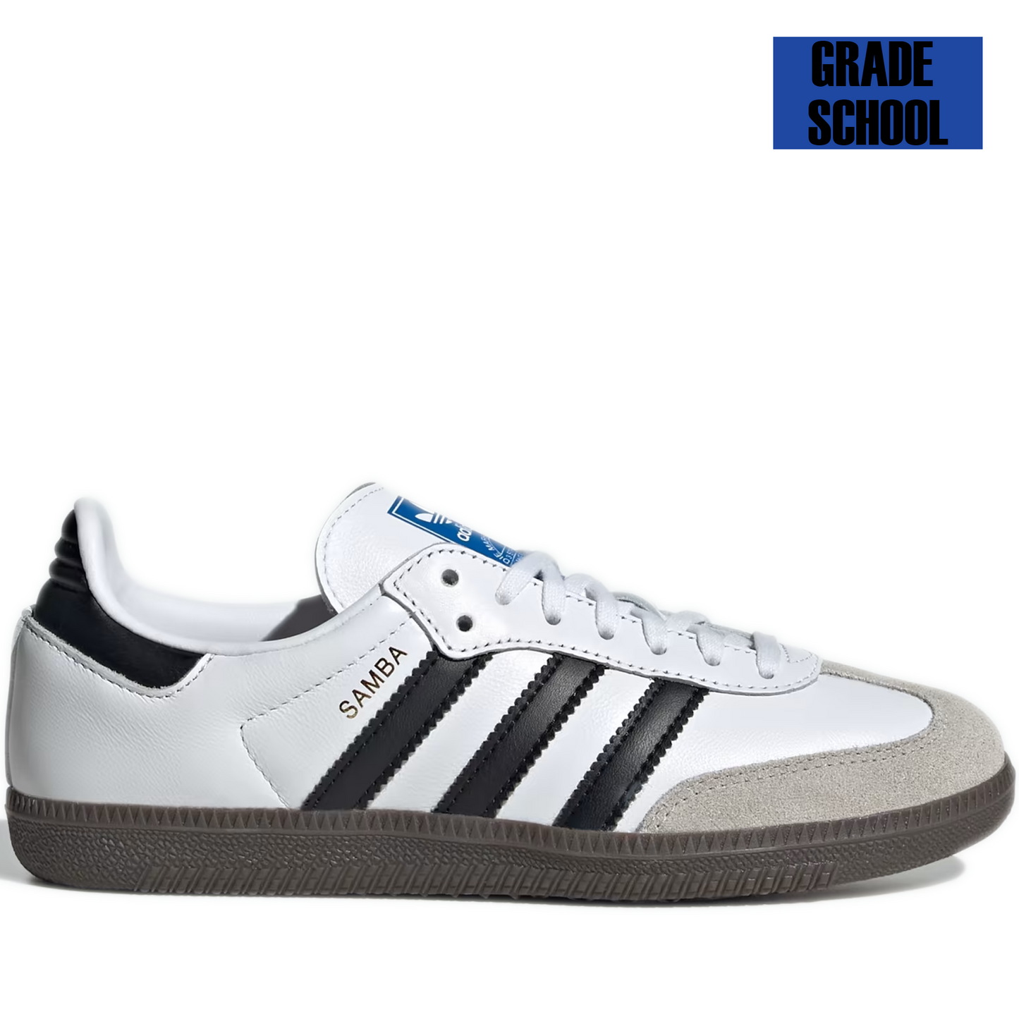 Grade School Adidas Samba OG Shoes - Cloud White / Core Black / Clear Granite