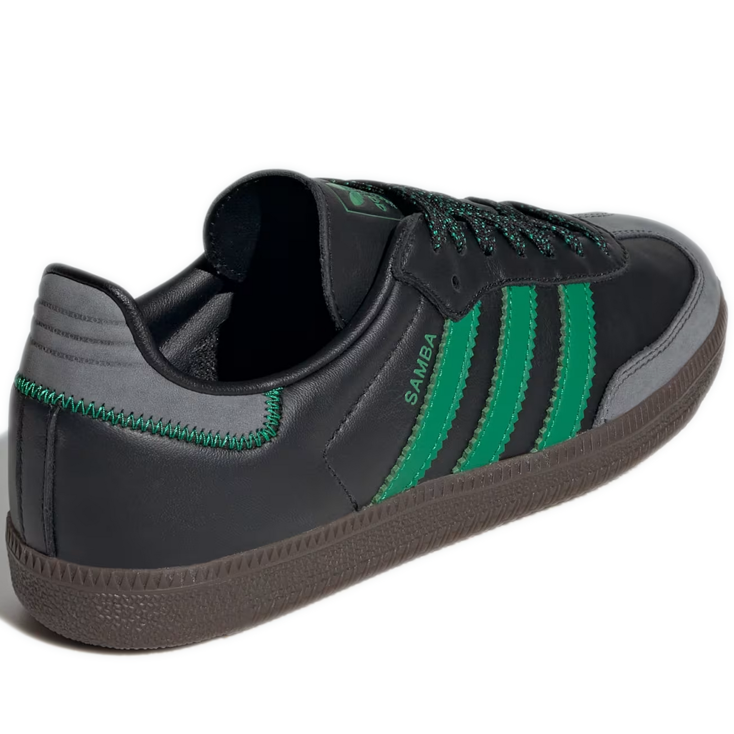 Women's Adidas Samba OG Shoes - Core Black / Green / Grey Six