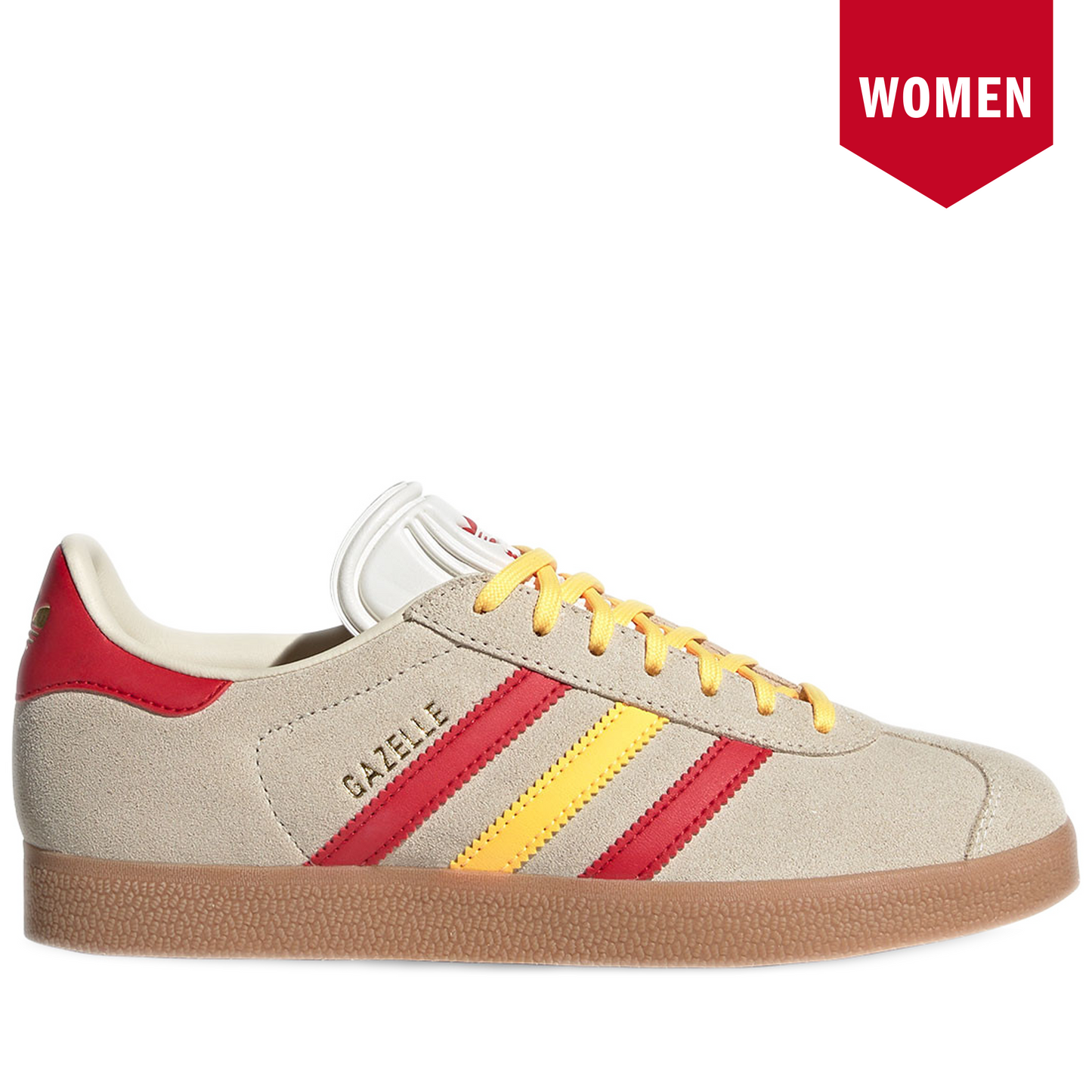 Women's Adidas Gazelle Shoes - White/Spark/Scarlet