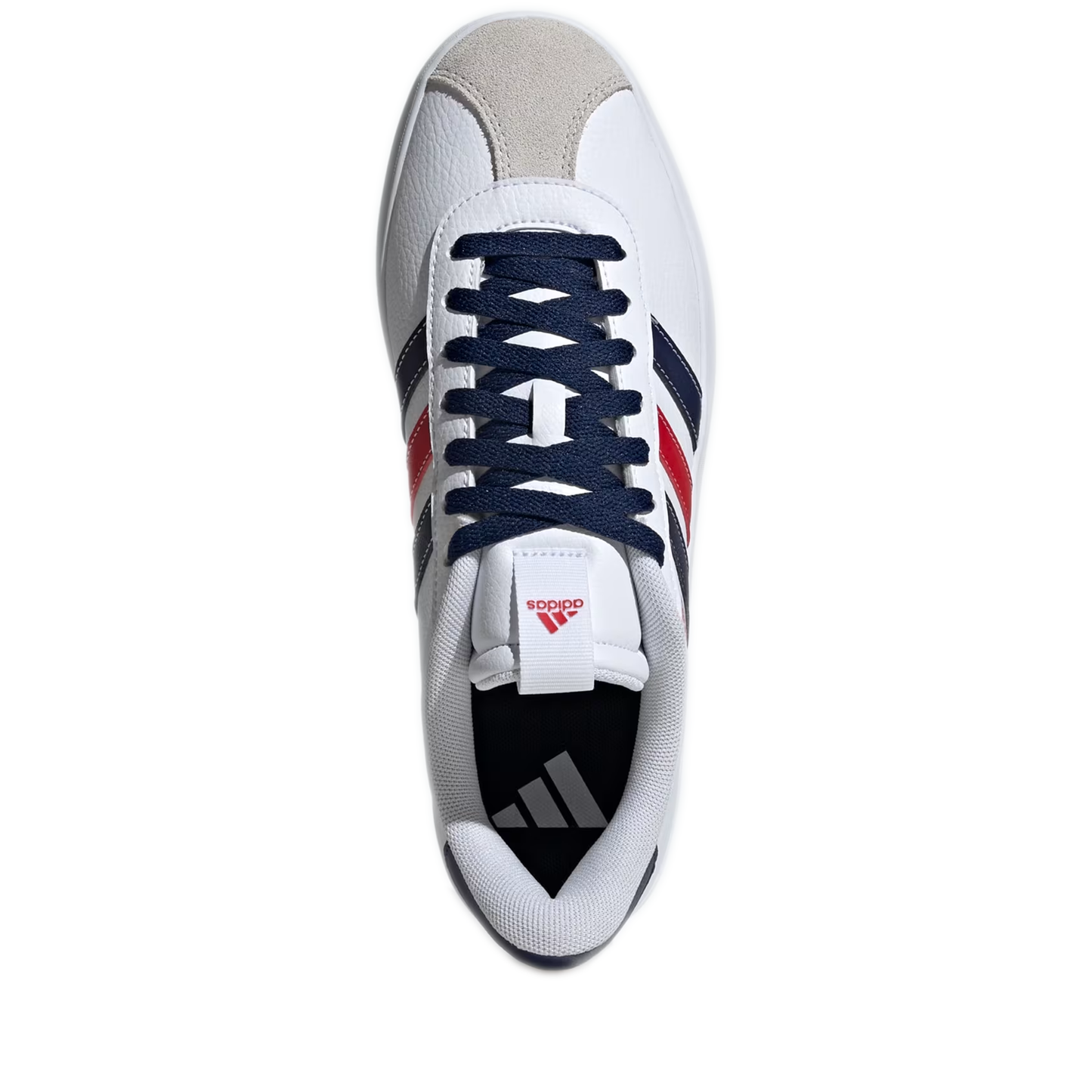 Men's Adidas VL Court 3.0 Shoes - Cloud White / Team Navy Blue 2 / Better Scarlet