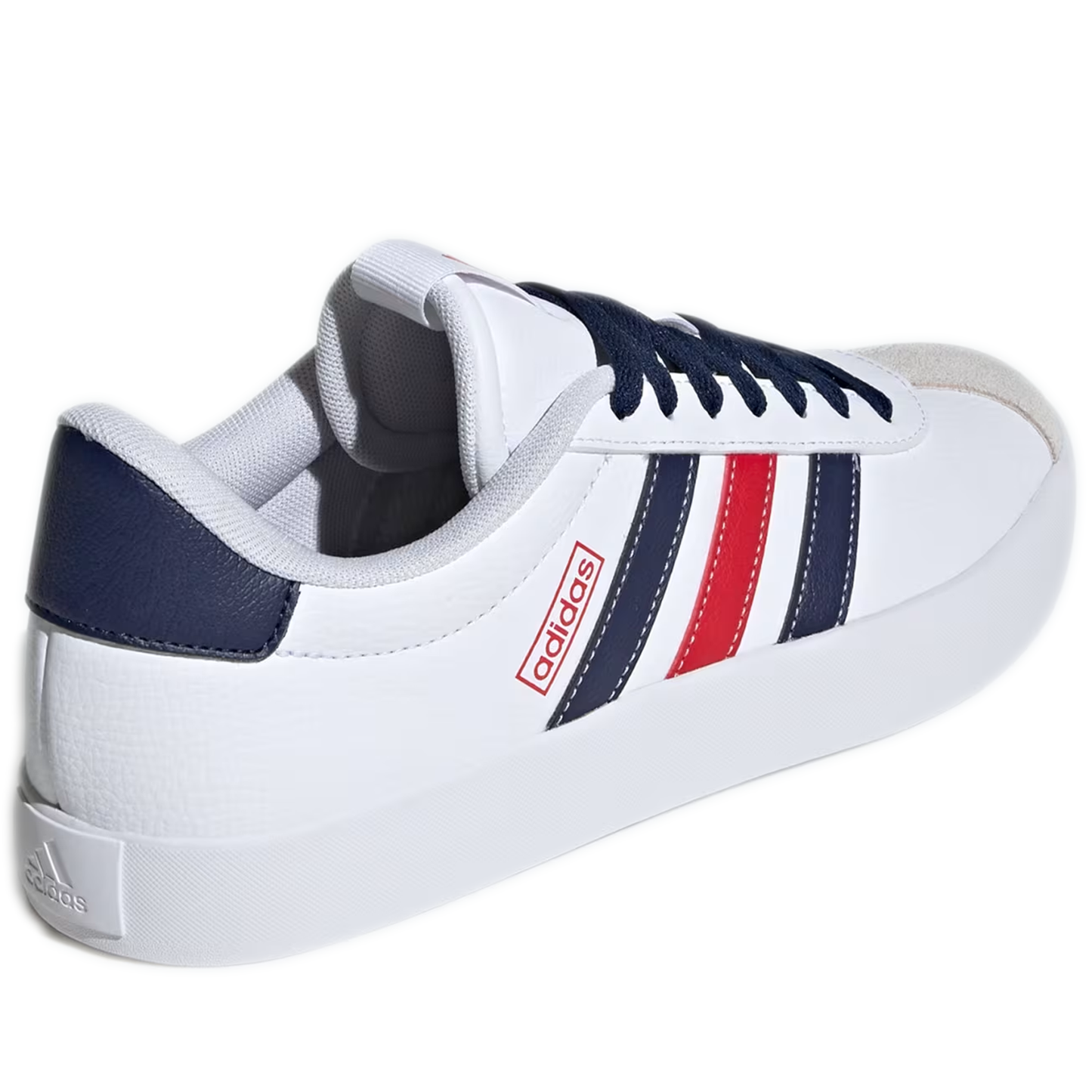 Men's Adidas VL Court 3.0 Shoes - Cloud White / Team Navy Blue 2 / Better Scarlet