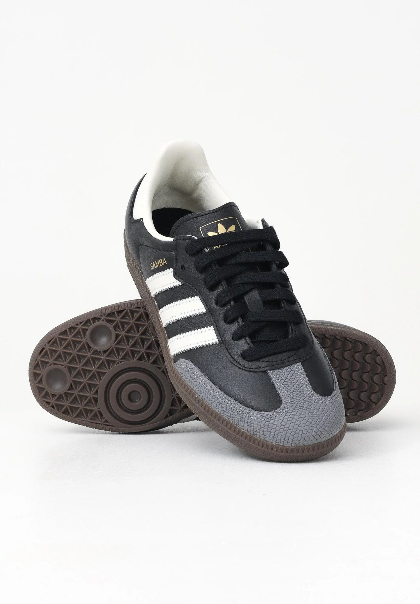 Women's Adidas Samba OG - Black/Off White/Snakeskin