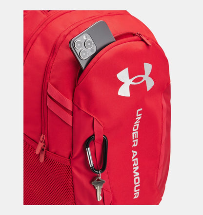 Under Armour Hustle 6.0 Backpack - Red/Metallic Silver