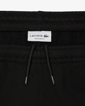 Men's Lacoste Logo Trim Cotton Fleece Shorts - Black