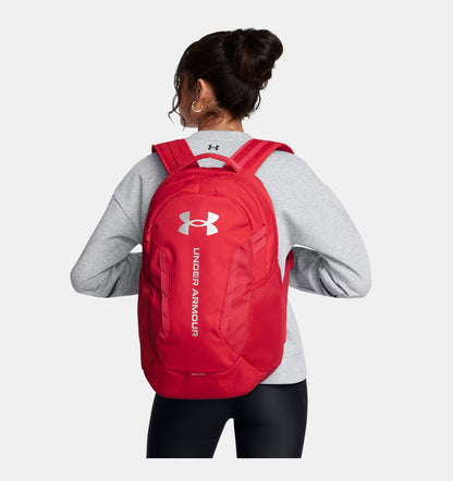 Under Armour Hustle 6.0 Backpack - Red/Metallic Silver