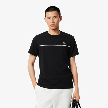 Men's Lacoste Logo Trim Cotton Jersey T-Shirt - Black