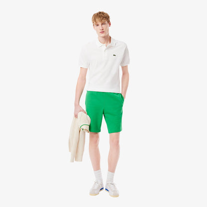 Men's Lacoste Logo Trim Cotton Fleece Shorts - Green