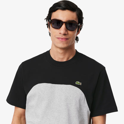 Men's Lacoste Cotton Jersey Colorblock T-Shirt - Black