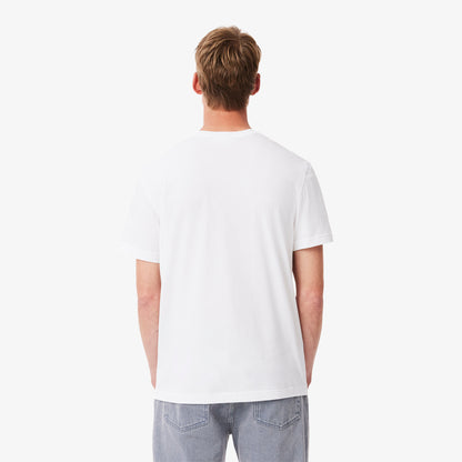 Men's Lacoste Signature Print Cotton T-Shirt - White