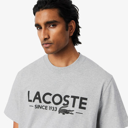 Men's Lacoste Printed Cotton T-Shirt - Grey Chine