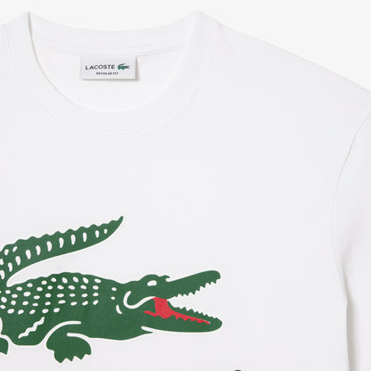 Men's Lacoste Signature Print Cotton T-Shirt - White
