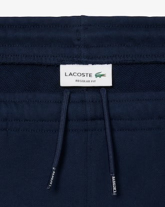 Men's Lacoste Logo Trim Cotton Fleece Shorts - Navy Blue