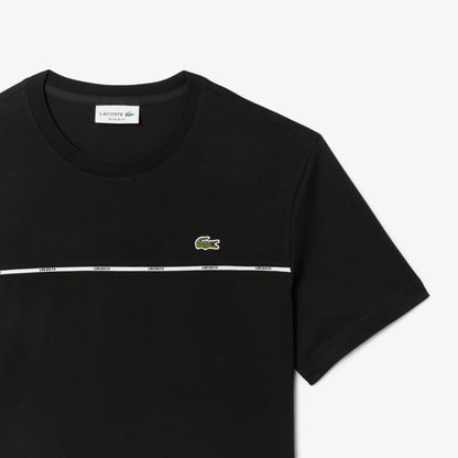 Men's Lacoste Logo Trim Cotton Jersey T-Shirt - Black