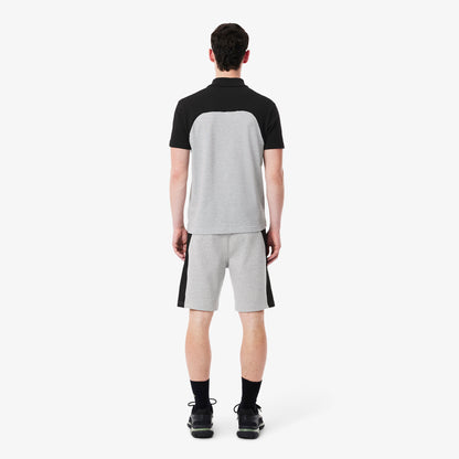 Men's Lacoste Cotton Fleece Colorblock Shorts - Black