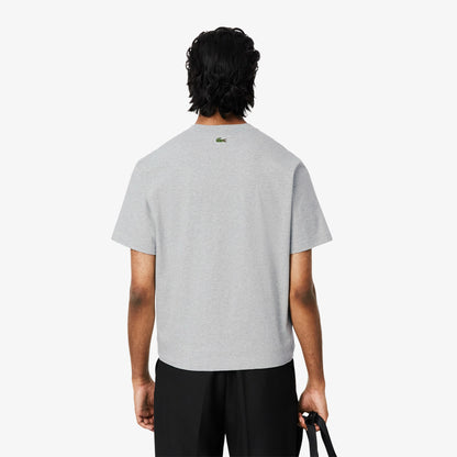 Men's Lacoste Printed Cotton T-Shirt - Grey Chine