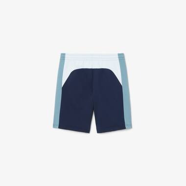 Men's Lacoste Cotton Fleece Colour Block Shorts - Navy Blue/Blue