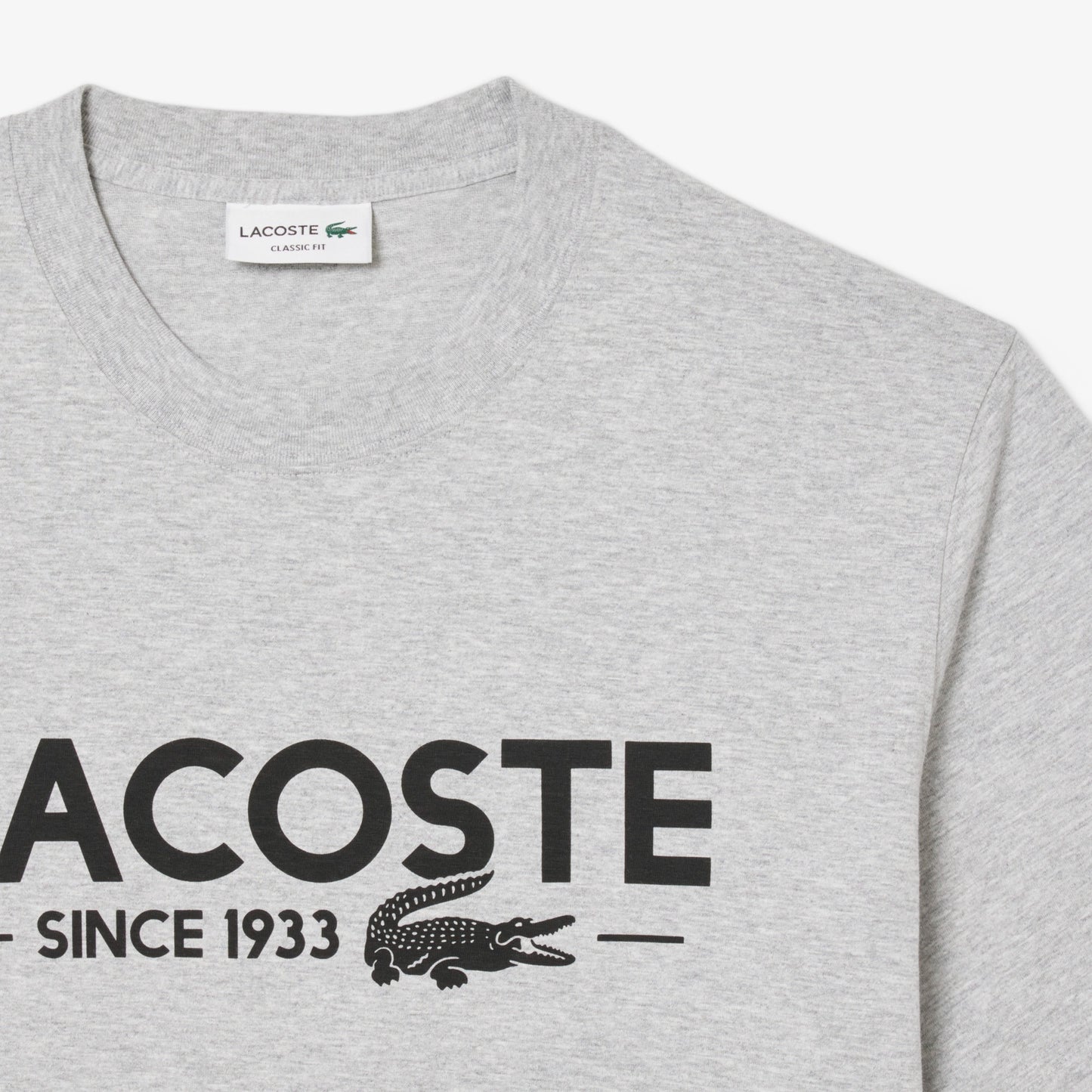 Men's Lacoste Printed Cotton T-Shirt - Grey Chine