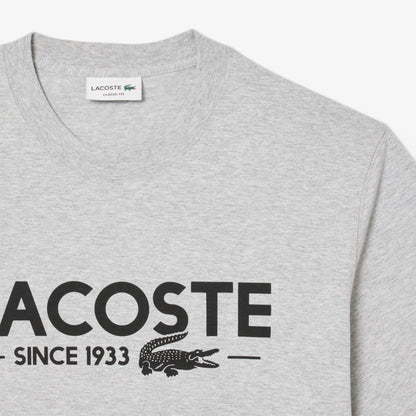 Men's Lacoste Printed Cotton T-Shirt - Grey Chine