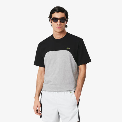 Men's Lacoste Cotton Jersey Colorblock T-Shirt - Black