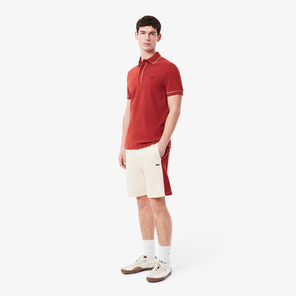 Men's Lacoste Cotton Fleece Colour Block Shorts - Brown