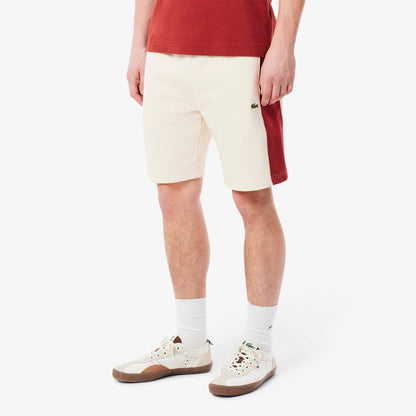 Men's Lacoste Cotton Fleece Colour Block Shorts - Brown