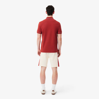 Men's Lacoste Cotton Fleece Colour Block Shorts - Brown