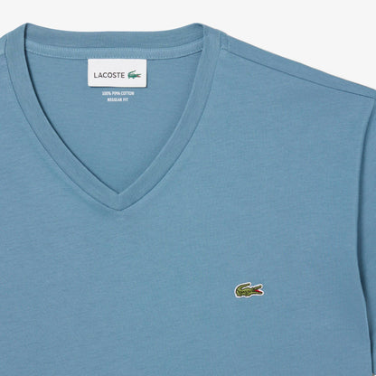 Men's lacoste Lightweight Pima Cotton V-Neck T-Shirt - Blue