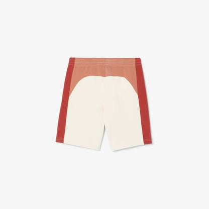 Men's Lacoste Cotton Fleece Colour Block Shorts - Brown