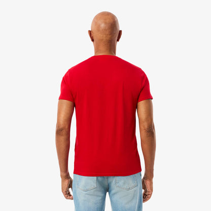 Men's lacoste Lightweight Pima Cotton V-Neck T-Shirt - Red