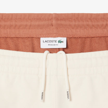 Men's Lacoste Cotton Fleece Colour Block Shorts - Brown