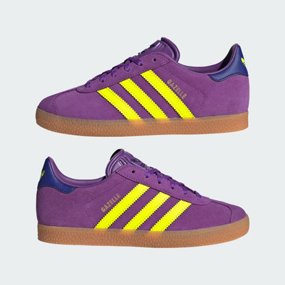 Grade School Adidas Gazelle Shoes - Active Purple/Solar Yellow/Collegiate Purple