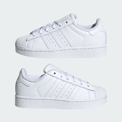 Infant Adidas Superstar II Elastic Lace Shoes - Cloud White/Core Black