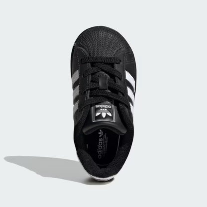 Infant's Adidas Superstar II Elastic Lace Shoes - Core Black
