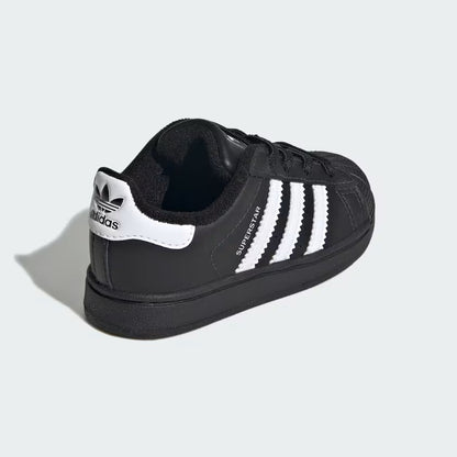 Infant's Adidas Superstar II Elastic Lace Shoes - Core Black