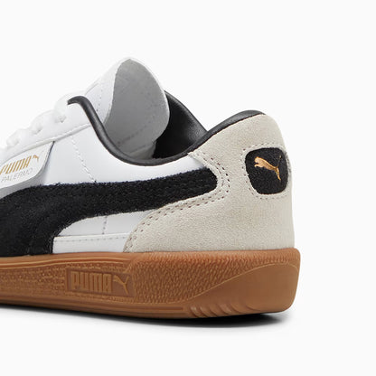 Grade School Puma Palermo Leather - White/Grey/Black