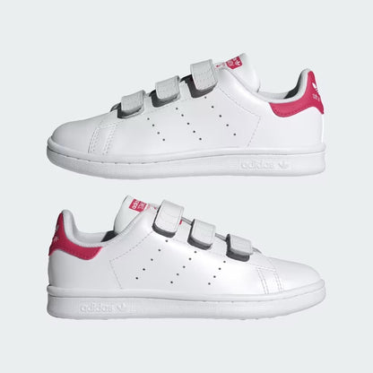 Pre School Stan Smith Comfort Closure Shoes - Cloud White/Bold Pink